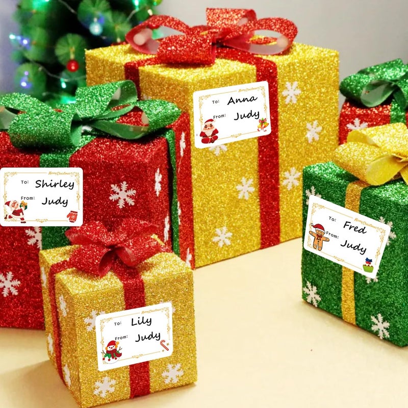 Ccswybf 150 Pcs Christmas Tags, Self Adhesive Xmas Gift Tags Christmas Labels Stickers Christmas Name Labels for Present Party Bags Cards Envelope - Image 3